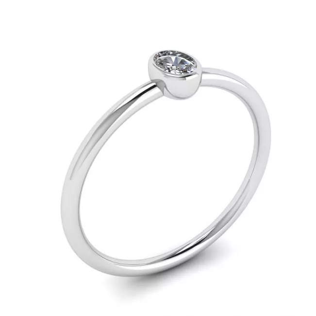 Anillo pequeño de diamantes ovalados La Promesse - Photo 3