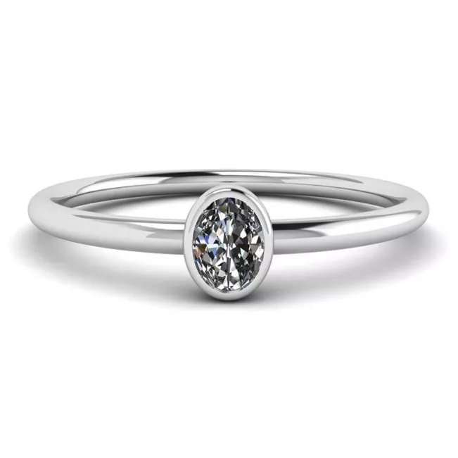 Anillo pequeño de diamantes ovalados La Promesse