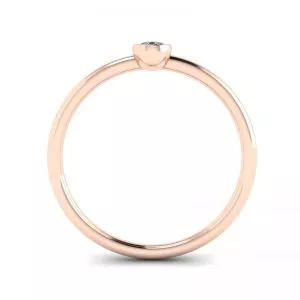 Anillo Pequeño Pera Diamante La Promesse Oro Rosa - Photo 1