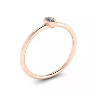 Anillo Pequeño Pera Diamante La Promesse Oro Rosa - Photo 3