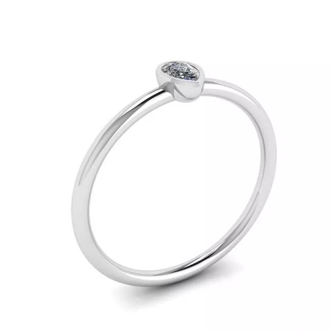 Anillo pequeño pera con diamantes La Promesse - Photo 3