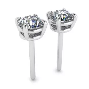 Pendientes de tuerca redondos perfectos con diamantes en oro blanco - Photo 2