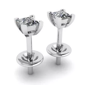 Aretes de diamantes de talla princesa - Photo 2