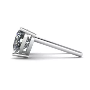 Pendientes de botón con diamantes en forma de corazón en oro blanco - Photo 1