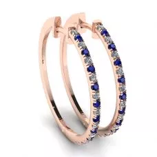Aretes de zafiro y diamantes en oro rosa