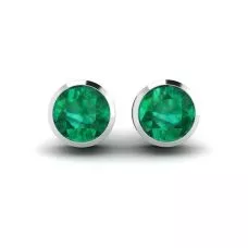 Aretes de Esmeralda en Oro Blanco