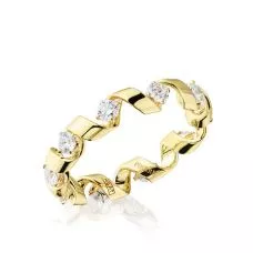 Anillo con Diamantes de 0,64 ct en Oro Amarillo de 18K - Colección Ruban