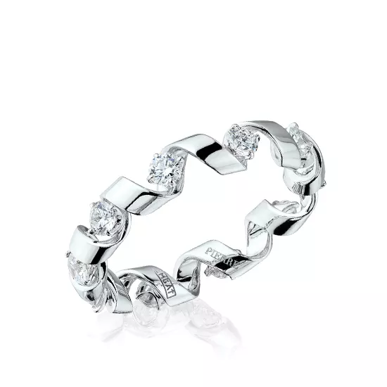 Anillo con Diamantes de 0,64 ct en Oro Blanco de 18K - Colección Ruban, Ampliar imagen 1